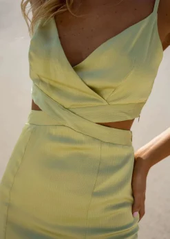 Robes-EASY-CLOTHES Robe Longue Verte - Jerina - Effet Soie - ÉléganteEasy Clothes Verte       