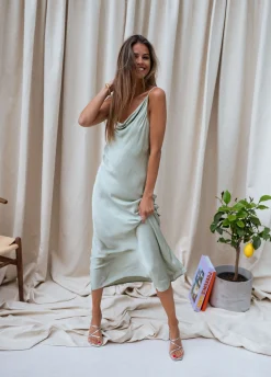 Robes-EASY-CLOTHES Robe Louna - verte d’eauEasy Clothes Verte d’eau