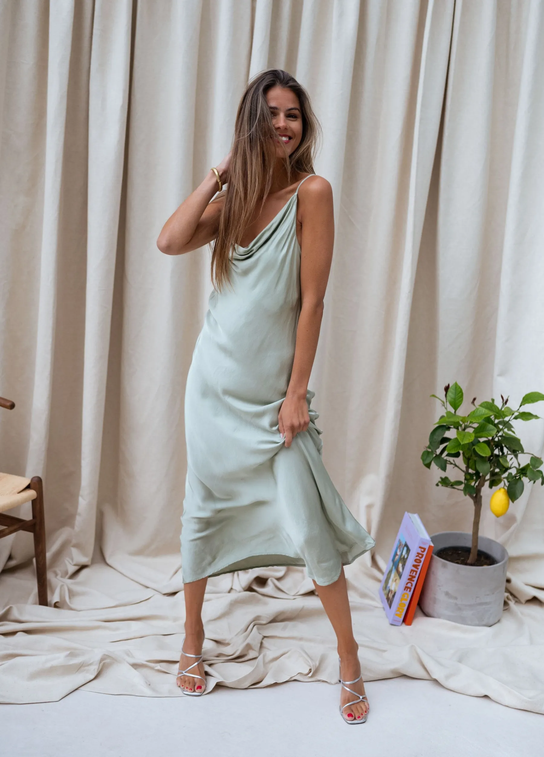 Robes-EASY-CLOTHES Robe Louna - verte d’eauEasy Clothes Verte d’eau