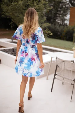 Robes-EASY-CLOTHES Robe Nora - bleue à motifsEasy Clothes Bleue à motifs       