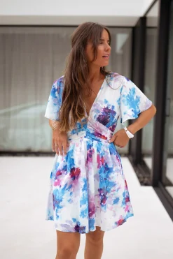 Robes-EASY-CLOTHES Robe Nora - bleue à motifsEasy Clothes Bleue à motifs       
