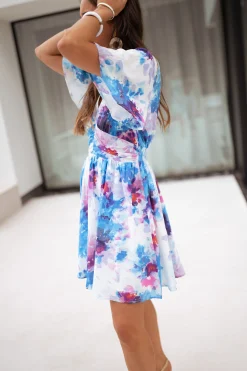 Robes-EASY-CLOTHES Robe Nora - bleue à motifsEasy Clothes Bleue à motifs       