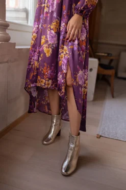 Robes-EASY-CLOTHES Robe Pantin CREATION - mauve à fleursEasy Clothes Mauve à fleurs       
