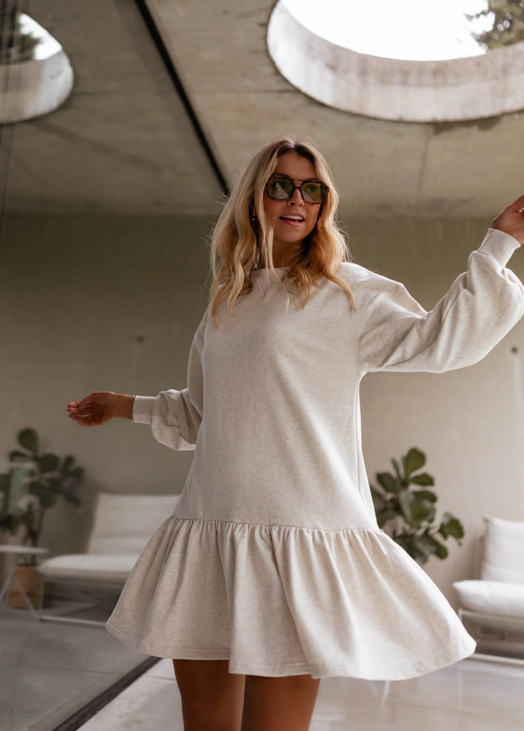 Robes-EASY-CLOTHES Robe pull Bertina grise | Robe pull ample | Prêt-à-porter en ligne | Easy Clothes Grise