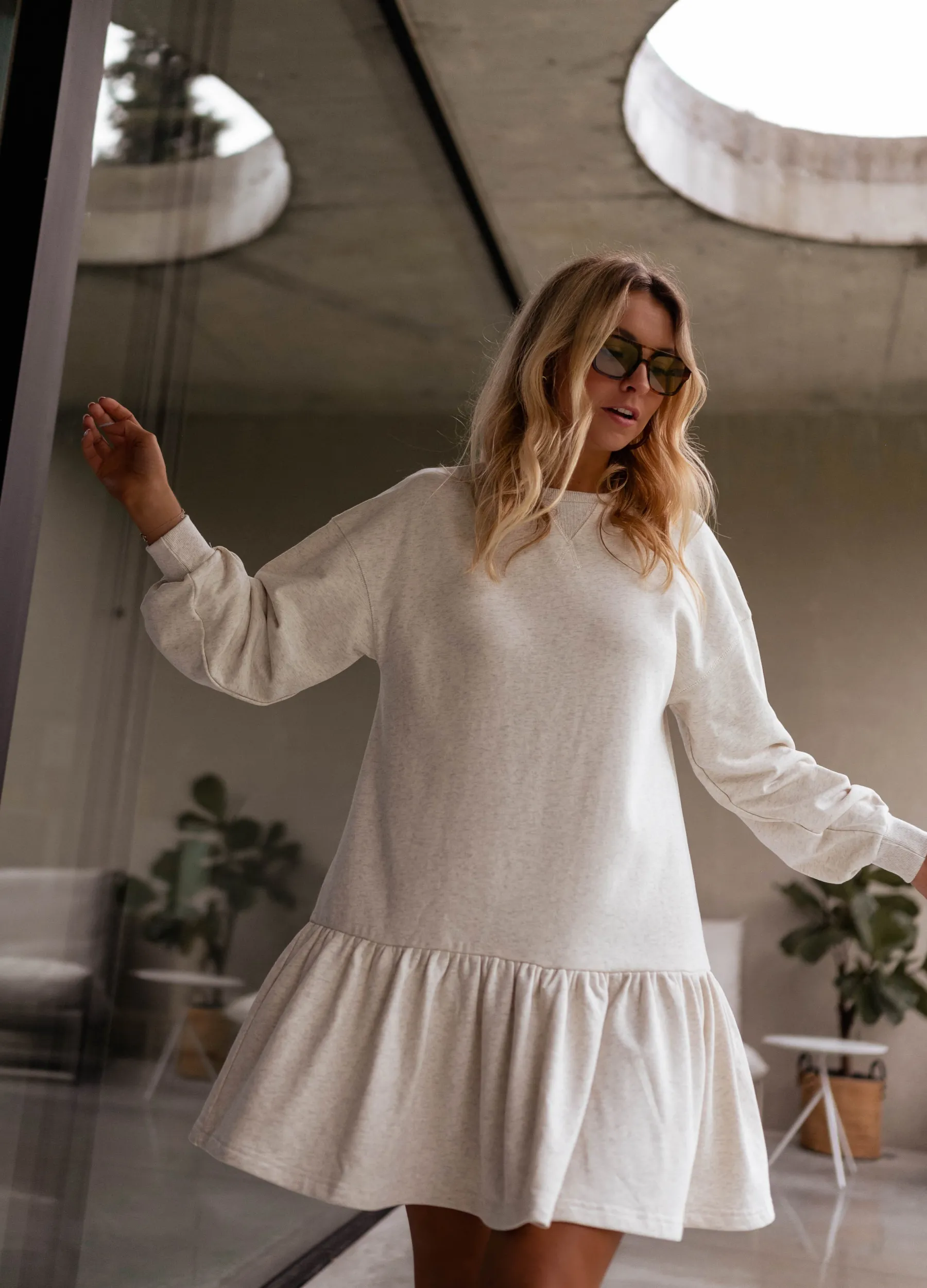 Robes-EASY-CLOTHES Robe pull Bertina grise | Robe pull ample | Prêt-à-porter en ligne | Easy Clothes Grise