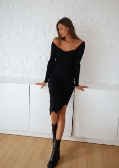 Robes-EASY-CLOTHES Robe pull Elif - noireEasy Clothes Noire       