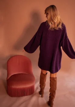 Robes-EASY-CLOTHES Robe Pull Elyas - Prune - Made In ItalyEasy Clothes Prune       