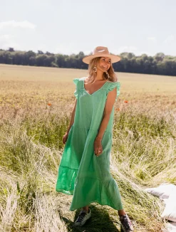 Robes-EASY-CLOTHES Robe Rodia - verte en linEasy Clothes Verte en lin       