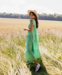 Robes-EASY-CLOTHES Robe Rodia - verte en linEasy Clothes Verte en lin       