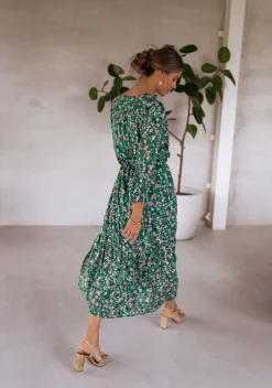 Robes-EASY-CLOTHES Robe Rosie - verte à fleursEasy Clothes Verte à fleurs       