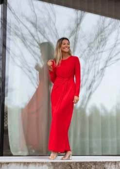 Robes-EASY-CLOTHES Robe Tary rouge | Robe de soirée | Prêt-à-porter en ligne | Easy Clothes Rouge       