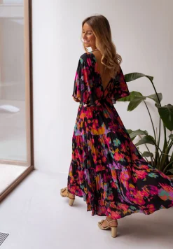 Robes-EASY-CLOTHES Robe Tilda - noire à motifsEasy Clothes Noire à motifs