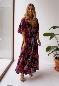 Robes-EASY-CLOTHES Robe Tilda - noire à motifsEasy Clothes Noire à motifs       