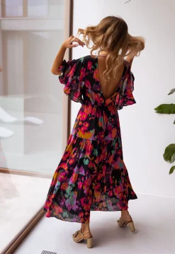 Robes-EASY-CLOTHES Robe Tilda - noire à motifsEasy Clothes Noire à motifs       