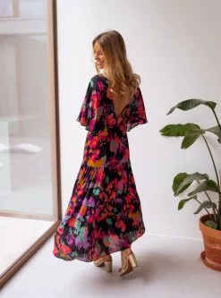 Robes-EASY-CLOTHES Robe Tilda - noire à motifsEasy Clothes Noire à motifs       