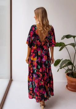 Robes-EASY-CLOTHES Robe Tilda - noire à motifsEasy Clothes Noire à motifs       