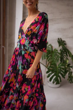 Robes-EASY-CLOTHES Robe Tilda - noire à motifsEasy Clothes Noire à motifs       