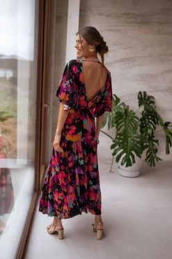 Robes-EASY-CLOTHES Robe Tilda - noire à motifsEasy Clothes Noire à motifs       