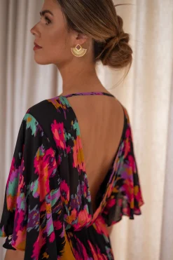 Robes-EASY-CLOTHES Robe Tilda - noire à motifsEasy Clothes Noire à motifs       