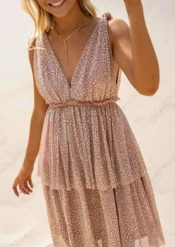 Robes-EASY-CLOTHES Robe Timéo - Rose Brillante - Décolleté Profond - Création Easy Clothes Rose brillante