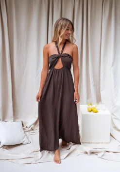 Robes-EASY-CLOTHES Robe Zineb - chocolatEasy Clothes Chocolat