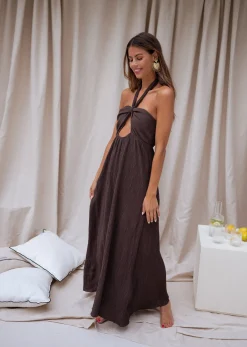 Robes-EASY-CLOTHES Robe Zineb - chocolatEasy Clothes Chocolat       