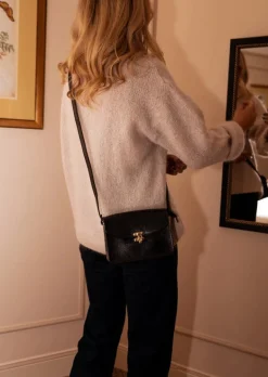 Sacs & Pochettes-EASY-CLOTHES Sac Alecia Noir - Effet Cuir - Détails DorésEasy Clothes Noir       