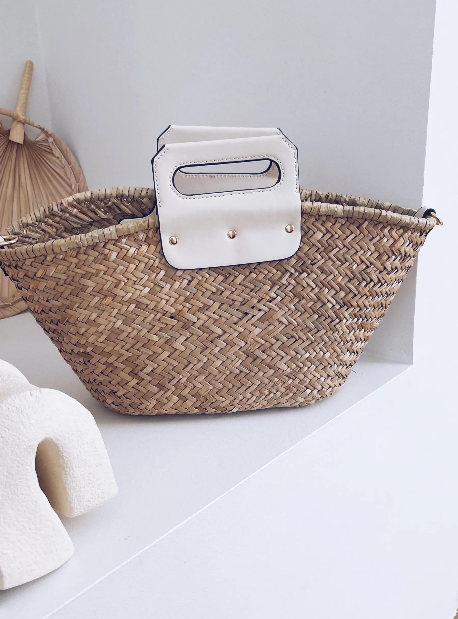 Sacs & Pochettes-EASY-CLOTHES Sac Brad - en osier écruEasy Clothes En osier écru