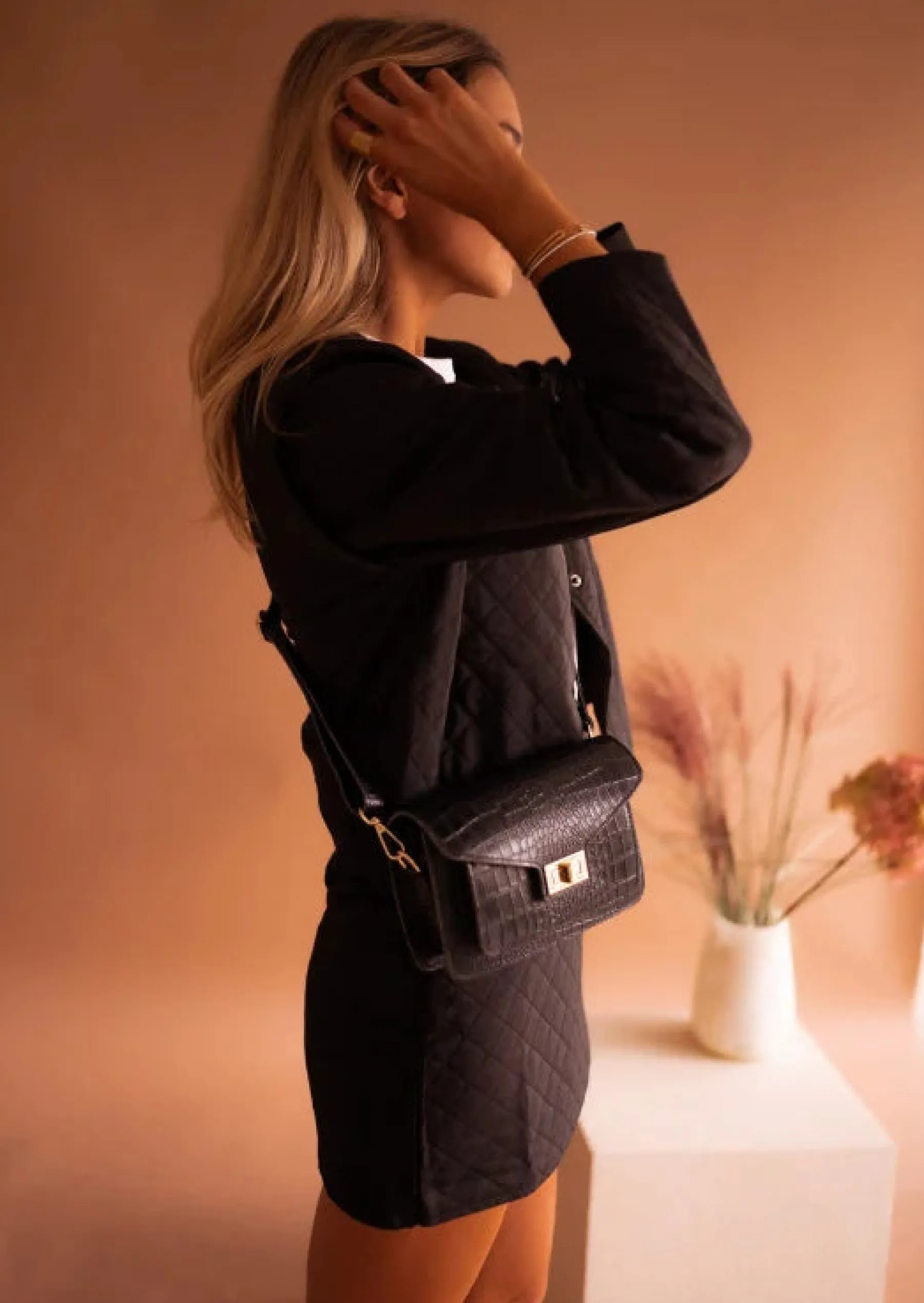 Sacs & Pochettes-EASY-CLOTHES Sac Jaap - Noir - En Cuir - Sangle AjustableEasy Clothes Noir
