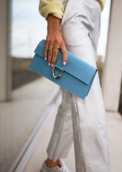 Sacs & Pochettes-EASY-CLOTHES Sac Jama Bleu | Effet clutch | Rectangulaire | Nos AccessoiresEasy Clothes Bleu       