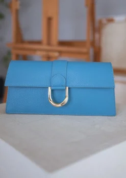 Sacs & Pochettes-EASY-CLOTHES Sac Jama Bleu | Effet clutch | Rectangulaire | Nos AccessoiresEasy Clothes Bleu       