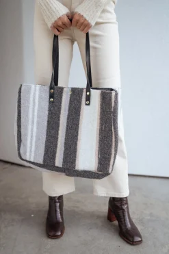 Sacs & Pochettes-EASY-CLOTHES Sac Leah - gris à lignesEasy Clothes Gris à lignes       