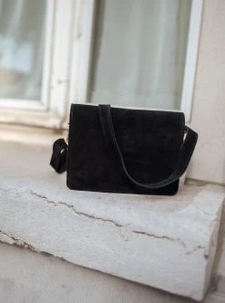 Sacs & Pochettes-EASY-CLOTHES Sac Trika noir en daim | Sac à bandoulière | Prêt-à-porter en ligne | Easy Clothes Noir en daim       