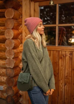 Sacs & Pochettes-EASY-CLOTHES Sac Willow - Kaki - Cuir & DaimEasy Clothes Kaki       