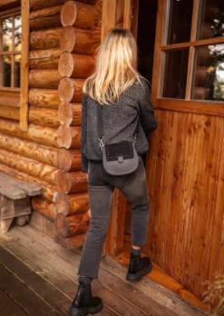 Sacs & Pochettes-EASY-CLOTHES Sac Willow - Noir - Cuir & DaimEasy Clothes Noir