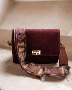 Sacs & Pochettes-EASY-CLOTHES Sangle de sac Lysea - bordeaux à motifsEasy Clothes Bordeaux à motifs       