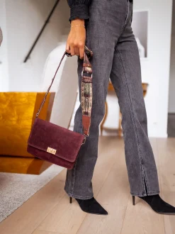 Sacs & Pochettes-EASY-CLOTHES Sangle de sac Lysea - bordeaux à motifsEasy Clothes Bordeaux à motifs       