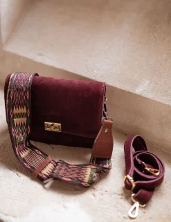 Sacs & Pochettes-EASY-CLOTHES Sangle de sac Lysea - bordeaux à motifsEasy Clothes Bordeaux à motifs       