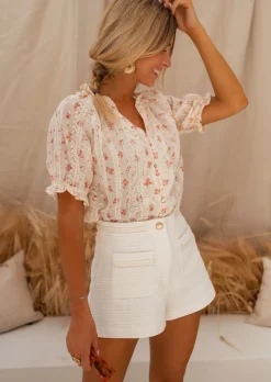 Jupes & Shorts-EASY-CLOTHES Short Adrian Écru - Tendance & Chic - Easy Clothes Écru       