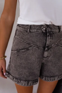 Jupes & Shorts-EASY-CLOTHES Short Audry - gris en jeansEasy Clothes Gris en jeans       