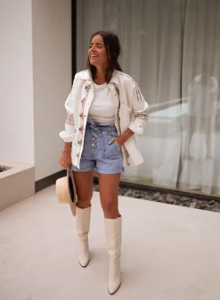 Jupes & Shorts-EASY-CLOTHES Short Dani - en jeansEasy Clothes En jeans       