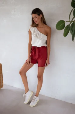 Jupes & Shorts-EASY-CLOTHES Short Dorian - terracotta en linEasy Clothes Terracotta en lin       