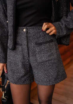 Jupes & Shorts-EASY-CLOTHES Short Edgard - Chiné - Noir & GrisEasy Clothes Chiné noir et gris