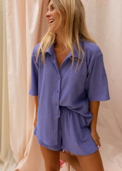 Jupes & Shorts-EASY-CLOTHES Short Harold Mauve - Fluide - Vêtements FemmeEasy Clothes Mauve       