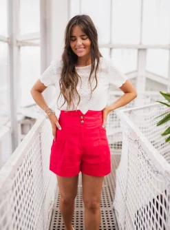 Jupes & Shorts-EASY-CLOTHES Short Rostie CREATION - rougeEasy Clothes Rouge
