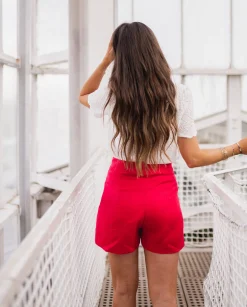 Jupes & Shorts-EASY-CLOTHES Short Rostie CREATION - rougeEasy Clothes Rouge       