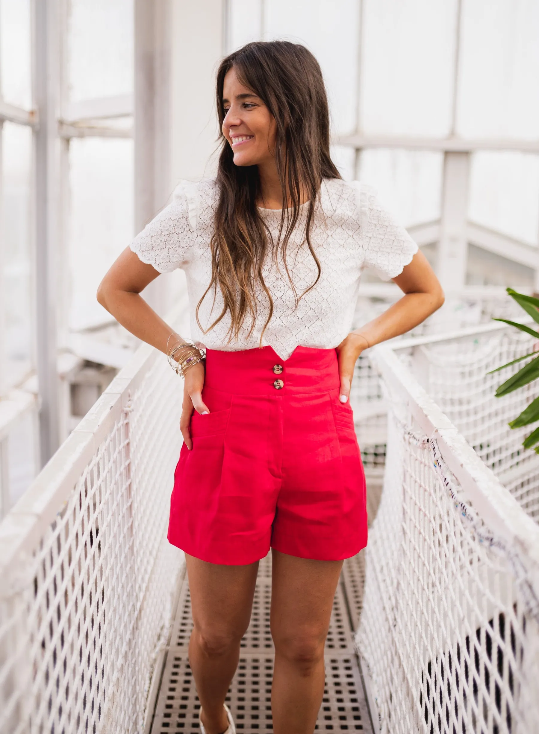 Jupes & Shorts-EASY-CLOTHES Short Rostie CREATION - rougeEasy Clothes Rouge