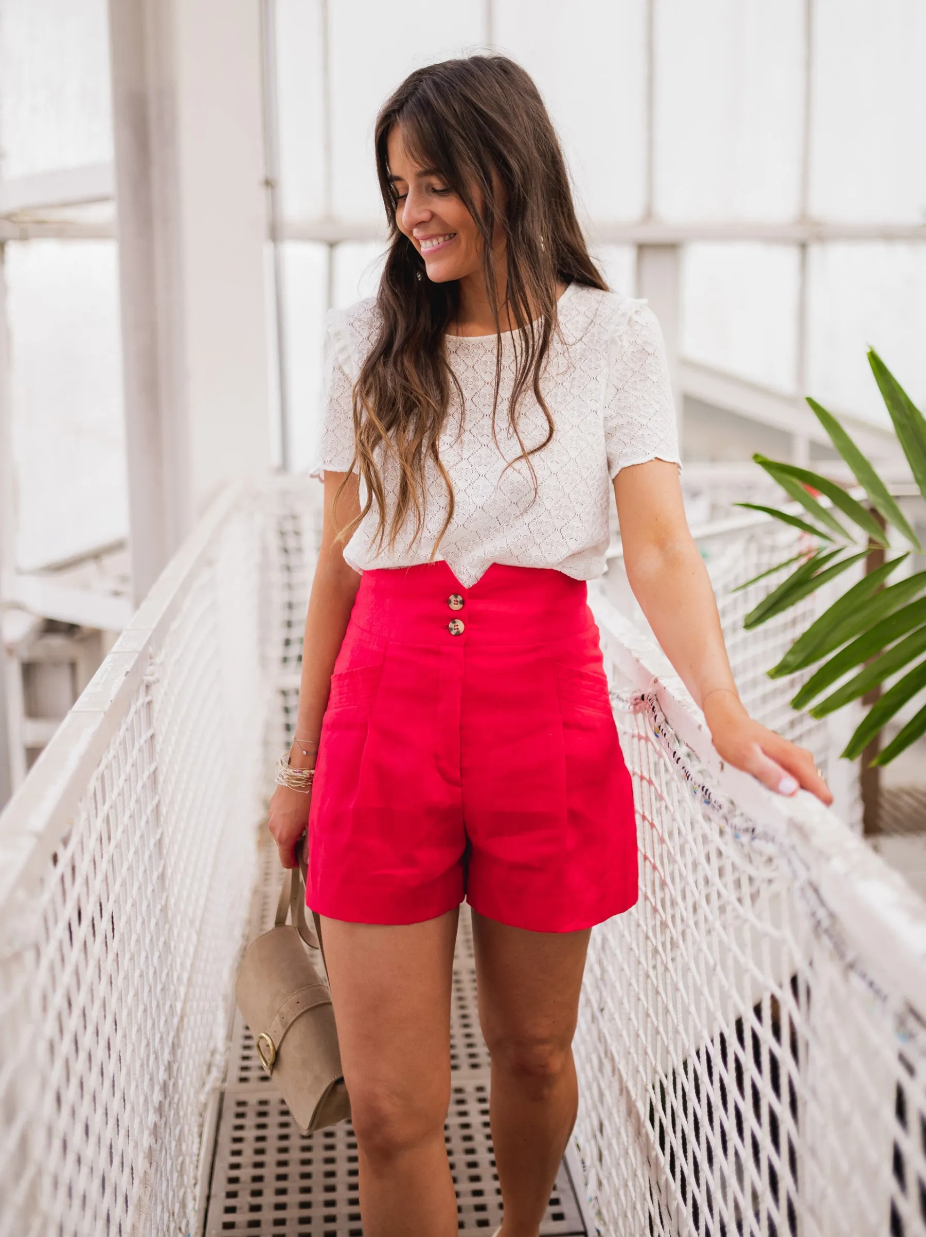 Jupes & Shorts-EASY-CLOTHES Short Rostie CREATION - rougeEasy Clothes Rouge