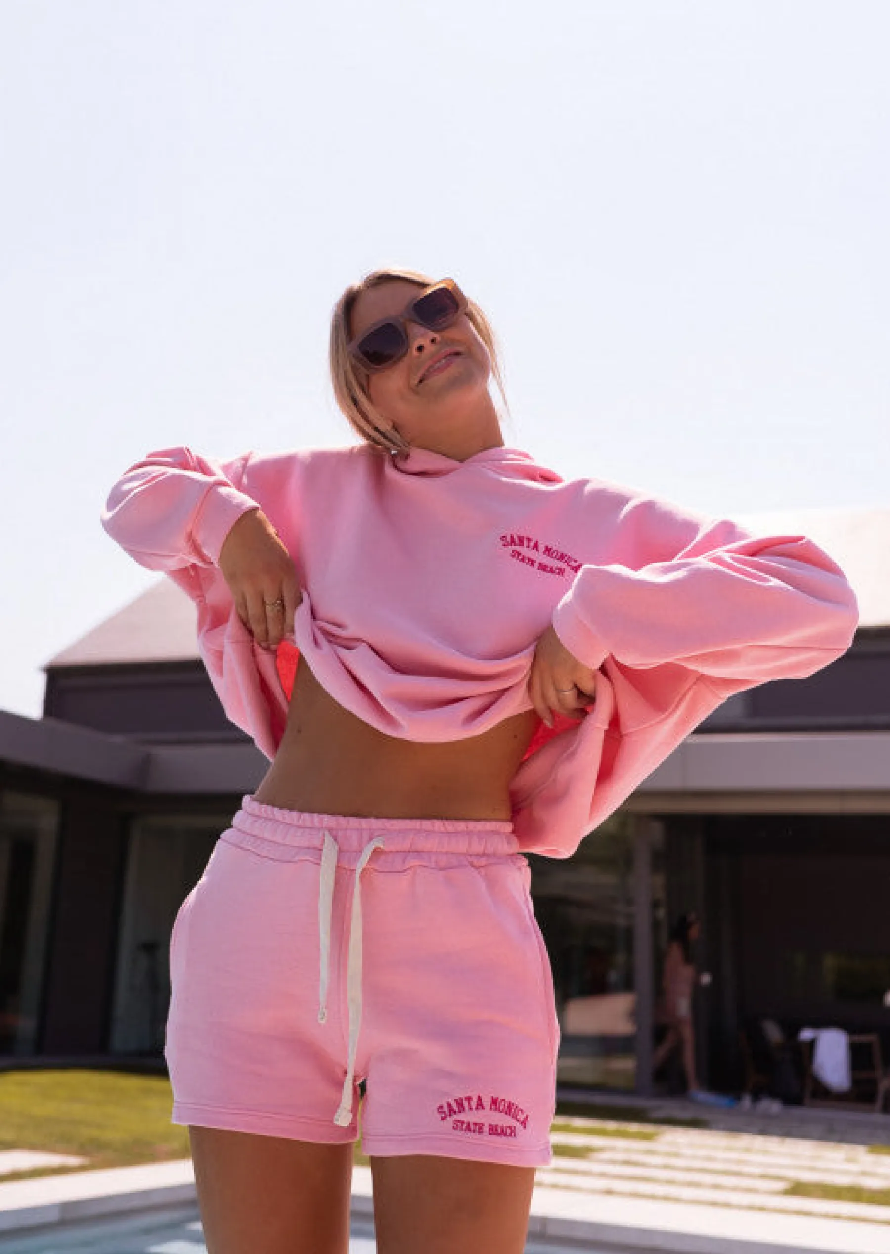 Jupes & Shorts-EASY-CLOTHES Short Santa Monica rose | Short de jogging | Prêt-à-porter en ligne | Easy Clothes Rose