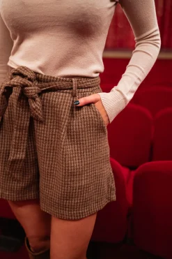 Jupes & Shorts-EASY-CLOTHES Short Youny - brun à carreauxEasy Clothes Brun à carreaux